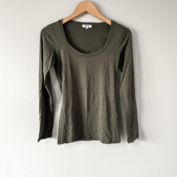 Heart & Hips Tops - Hearts & Hips Green Affordable Luxury Scoop Neck Long Sleeve Tee Medium